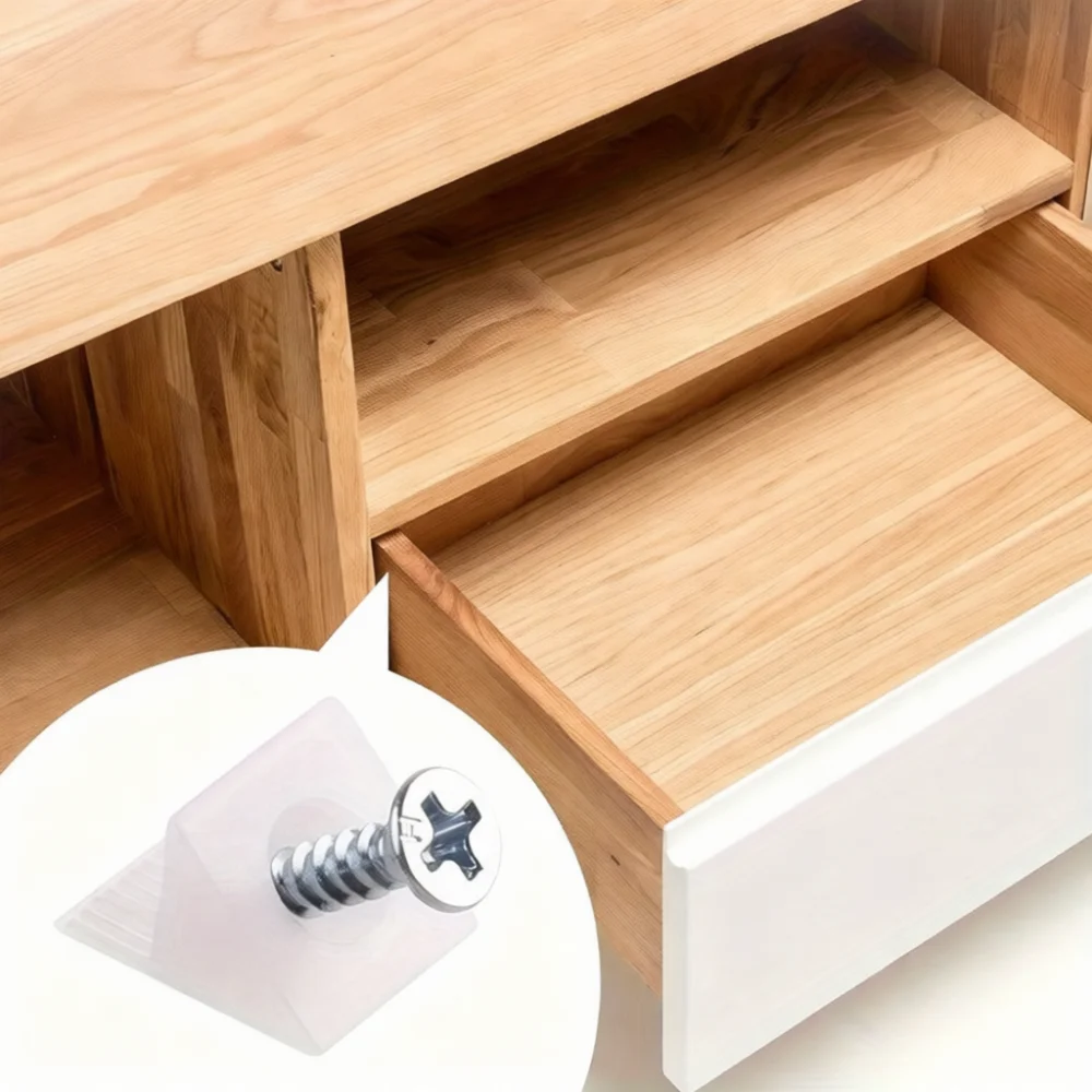 Home Furniture Hardware Plastic Back Panel Fastener 45 Degree Angle Bracket Shelf Support Clip For Closet Cabinet