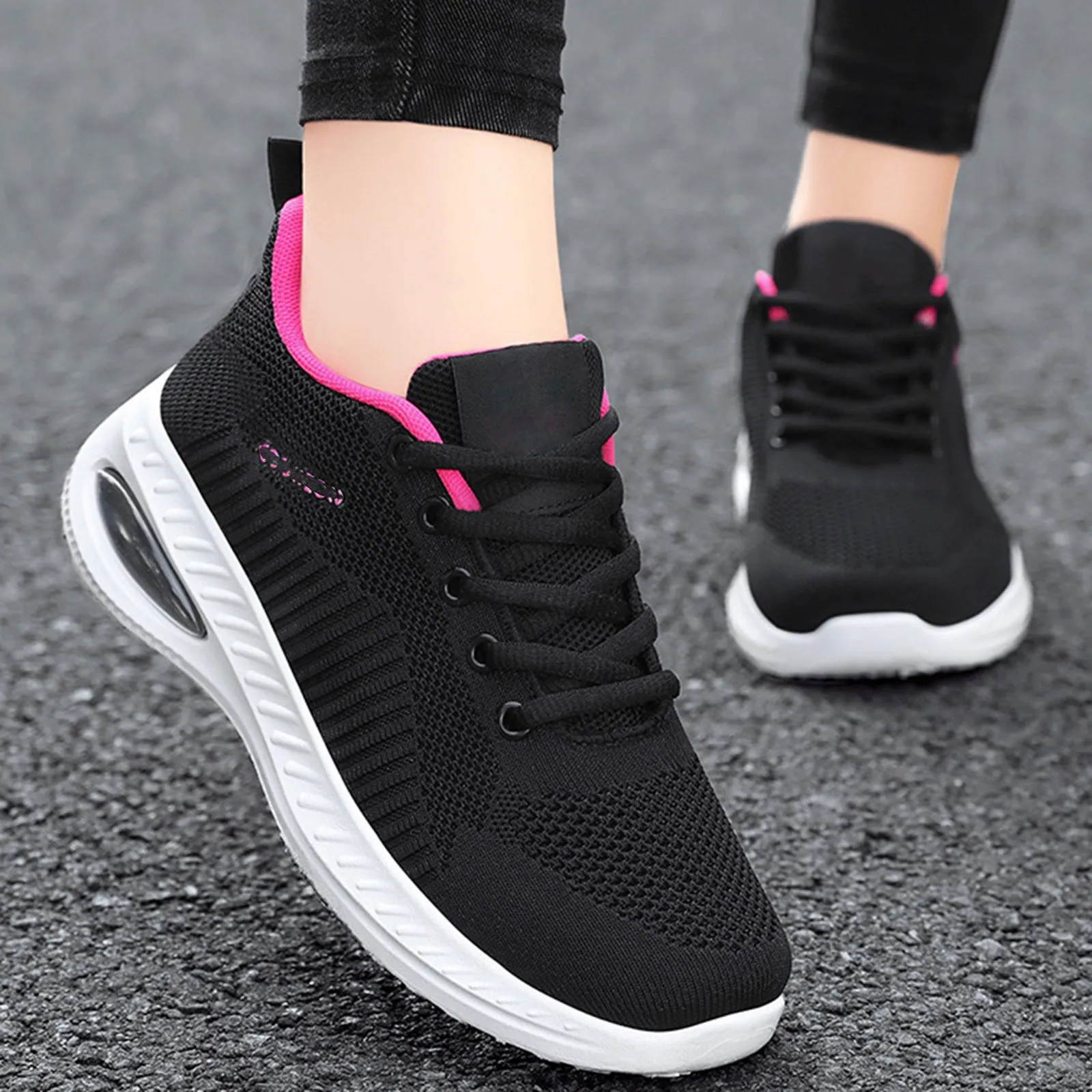 Women Casual Shoes Breathable Walking Mesh Flat Shoes Platform Sneakers Women Tennis Gym Vulcanized Shoes White Female Footwear