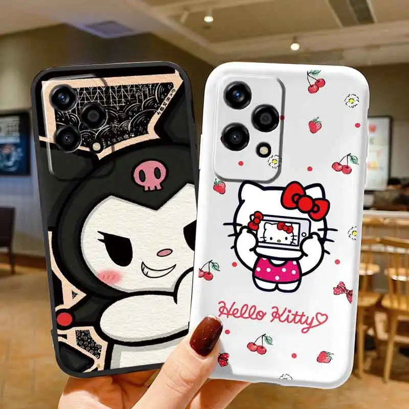 Couple Cartoon Kuromi Kitty Cat Cute Girls Phone Cases For Huawei Honor 200 Lite Silicone Protection Bumper Shell Siling Cover