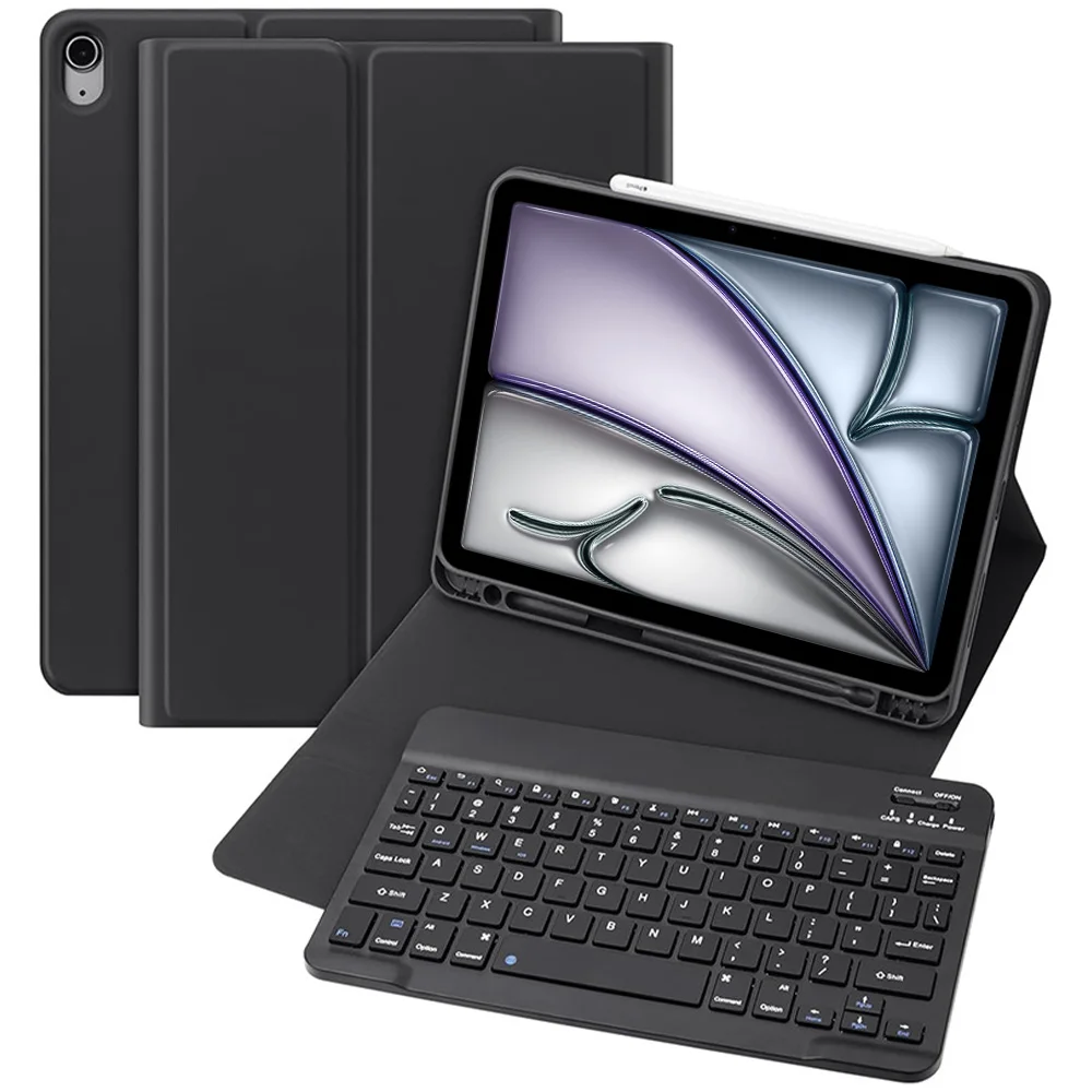 For iPad Air 11 inch M2 M3 Tablet Case with Keyboard for iPad Air 5/iPad Air 4th Gen 10.9 inch Keyboard Case with Pencil Holder
