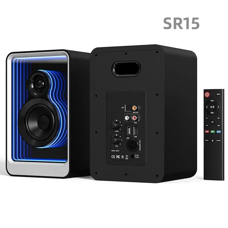 40W Powerful HD Audio Bookshelf Bluetooth Speaker with 3D Mirror Effect Home Theater System Computer TV Gaming Stereo Subwoofer