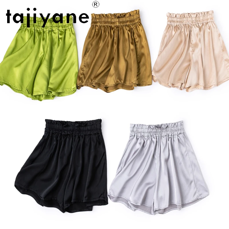 

TAJIYANE 93% натуральные шелковые шорты из тутового шелкопряда, женские летние свободные повседневные однотонные шорты, женская одежда 2026