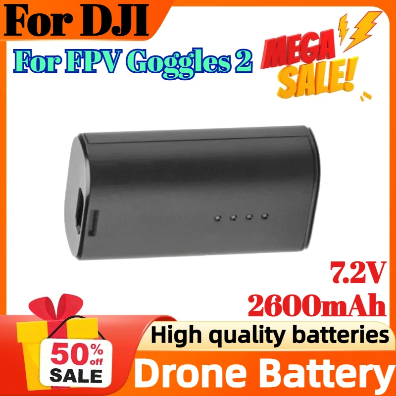 

7.2V 2600mAh for DJI FPV Goggles 2 High Quality Rechargeable Up To 2h Battery Accessories Li-ion Type Drone Battery