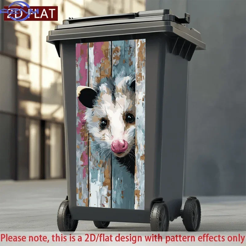 Waste Container Makeover Decal 2D Printed Art Sticker for Trash Can Decor