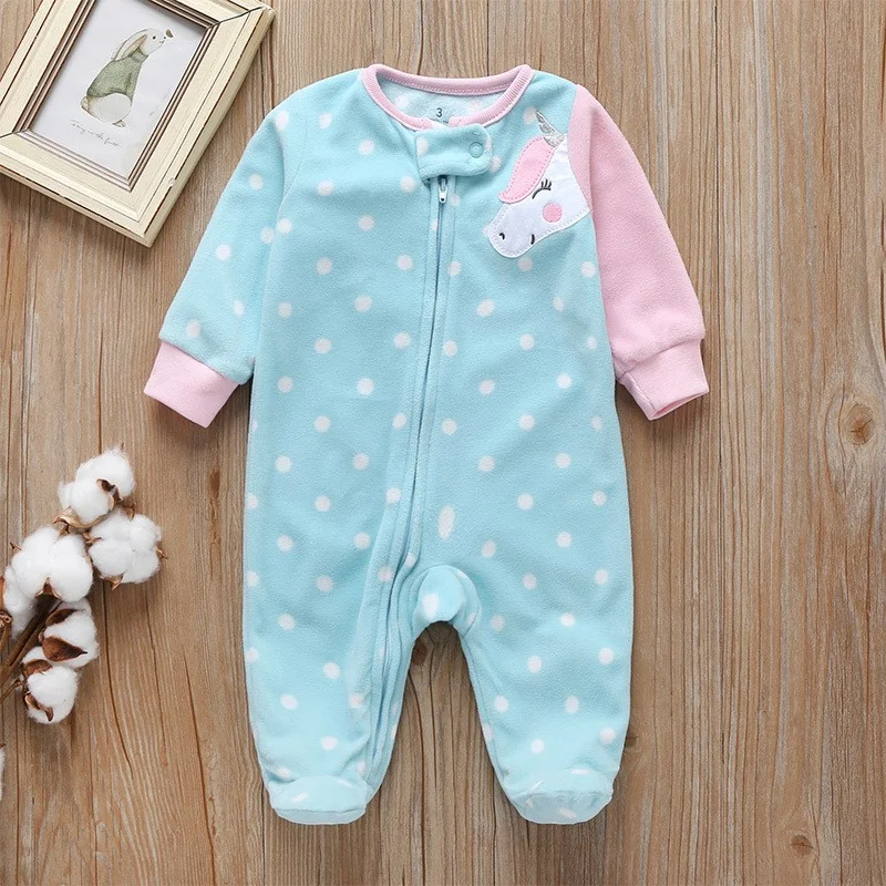 Spring Autumn Newborn Baby Boys Footed Girls Clothes Jumpsuit Soft Cotton Cartoon Fox Cute Romper Toddler Girls Bebe Clothing