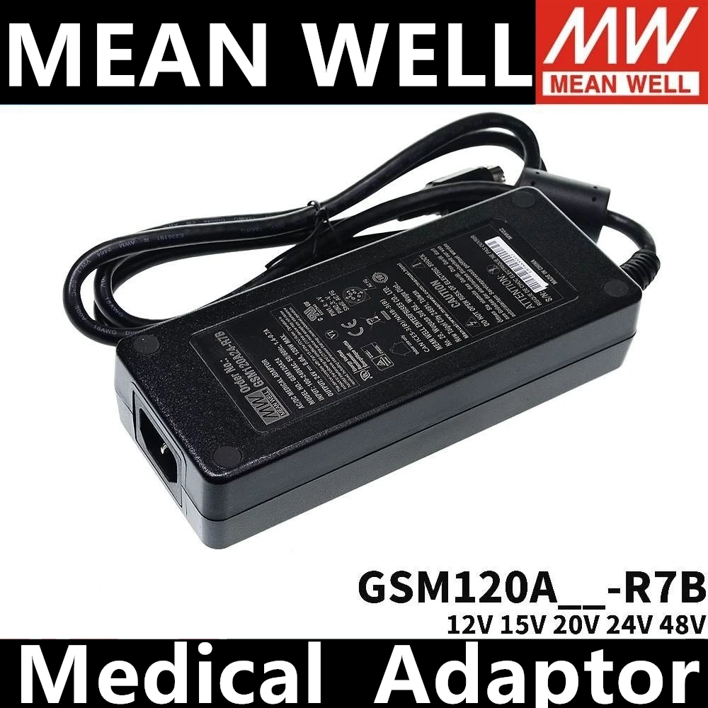 

MEAN WELL GSM120A12-R7B GSM120A15-R7B GSM120A20-R7B GSM120A24-R7B GSM120A48-R7B Reliable Green Medical Switching Power Supply