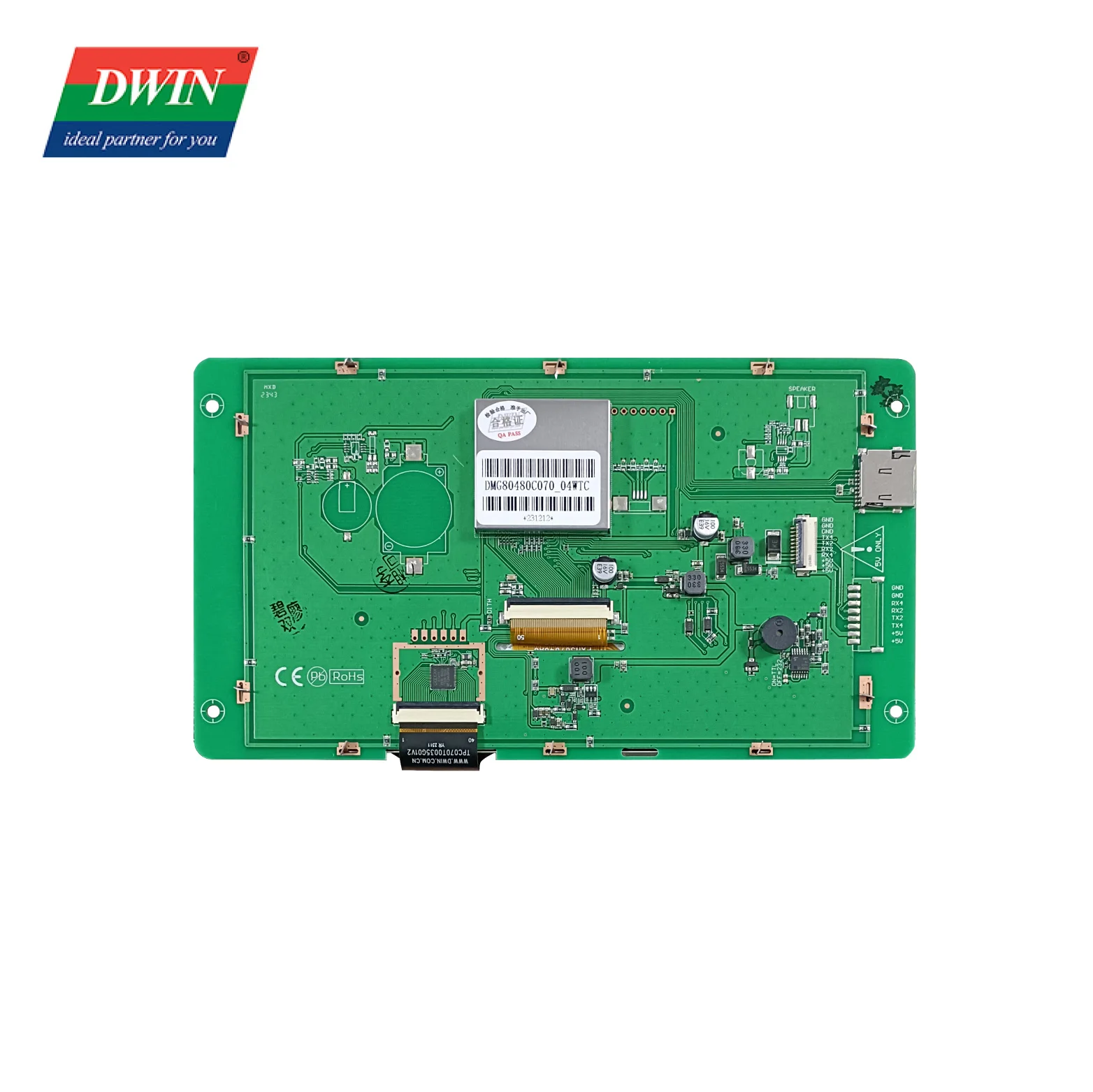 DWIN جديد وصول 7 بوصة 800*480 ذكي HMI UART TN TFT LCM لوحة اللمس شاشة LCD وحدة عرض DMG80480C070_04W