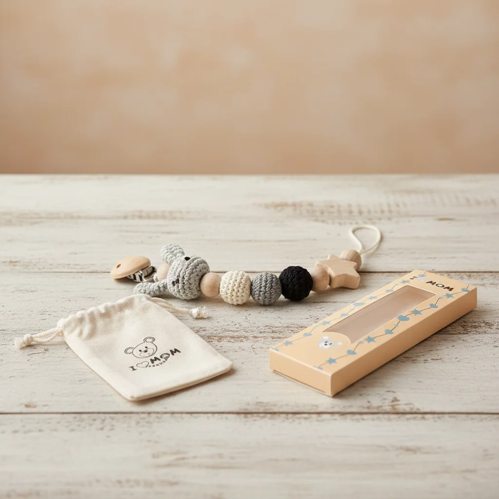 

Держатель для сосок из букового дерева с защитой от падения, с сумкой для хранения, клипсы для сосок, цепочки для сосок, поводки и футляры для сосок