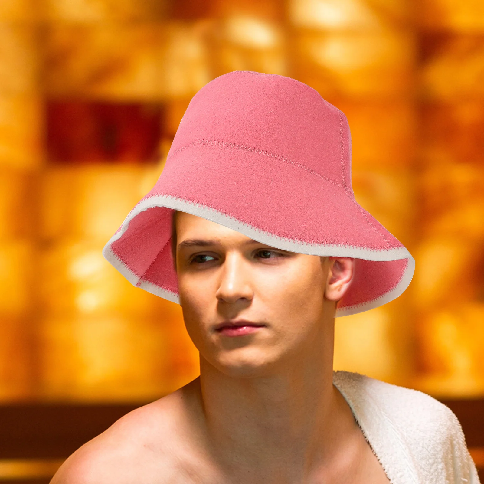 

Wool Sauna Hat Large Lightweight Breathable Bath Hat Sauna Room Accessories Comfortable Reusable Bath Accessories
