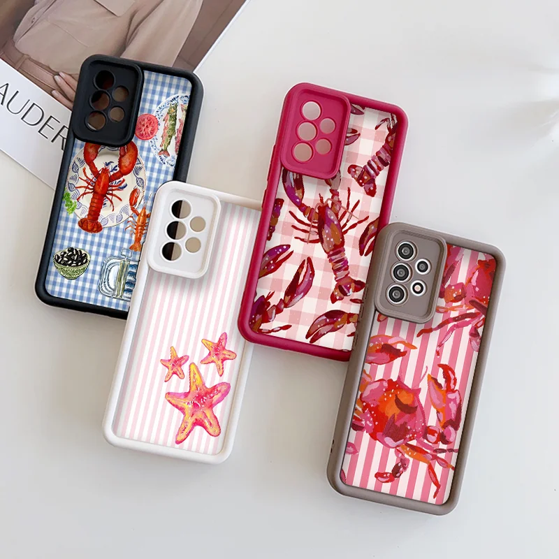 Simple Funny Striped Plaid Ocean Animal Printed Phone Case for Motorola Moto Edge 60 50 Fusion 40 Neo G85 G84 G86 G24 Soft Cover