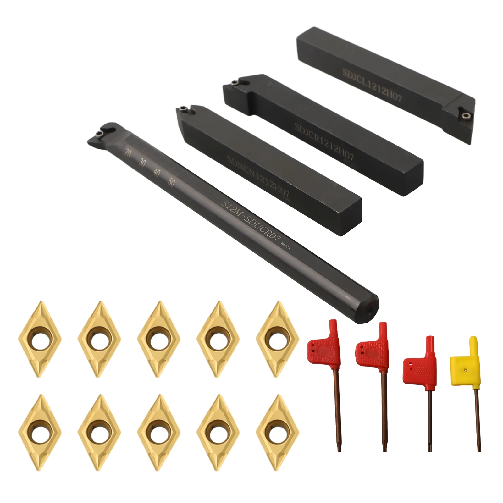 

DCMT070204 Carbide Inserts Lathe Tool Holder Lathe Key Wrench Boring Bar Set For Workshop Machine Turning Tool Accessories