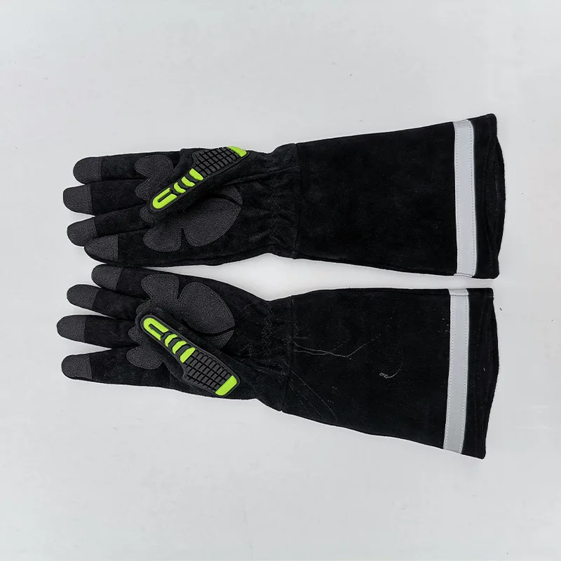 Snake Bite Proof Gloves Puncture Resistant Tear Resistant Gauntlet Thick Cowhide Leather Protective Animal Control Gloves