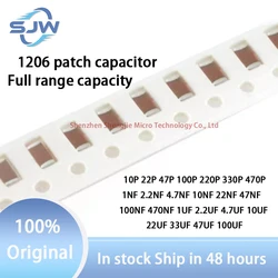 1206 Full Series Chip Capacitors 10P 22P 47P 100P 220P 330P 470P 1NF 2.2NF 4.7NF 10NF 22NF 47NF 100NF 470NF 1UF 2.2UF 4.7UF