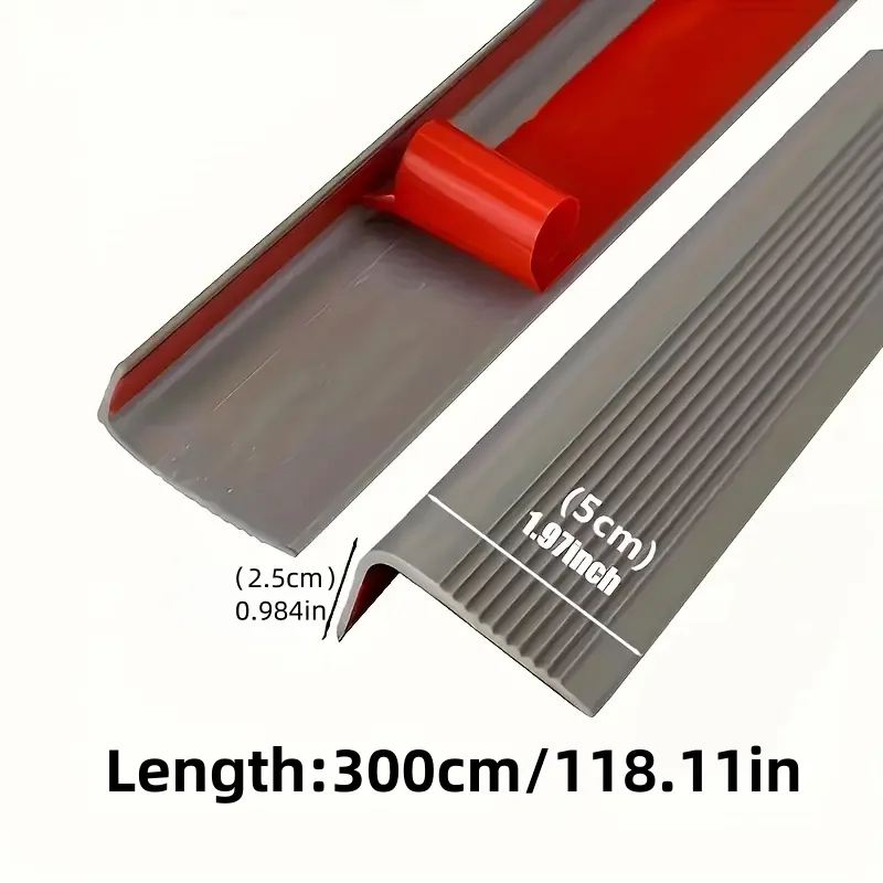 1PC 300cm/118.11in PVC Stair Edge Protector, Non-Slip Stair Corner Decorative , Waterproof for Outdoor & Indoor Stair Treads ﻿