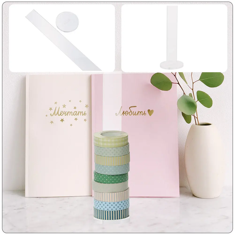 

3 комплекта прозрачных акриловых вертикальных подставок для клейких лент, держателей для рулонов, органайзеров для хранения