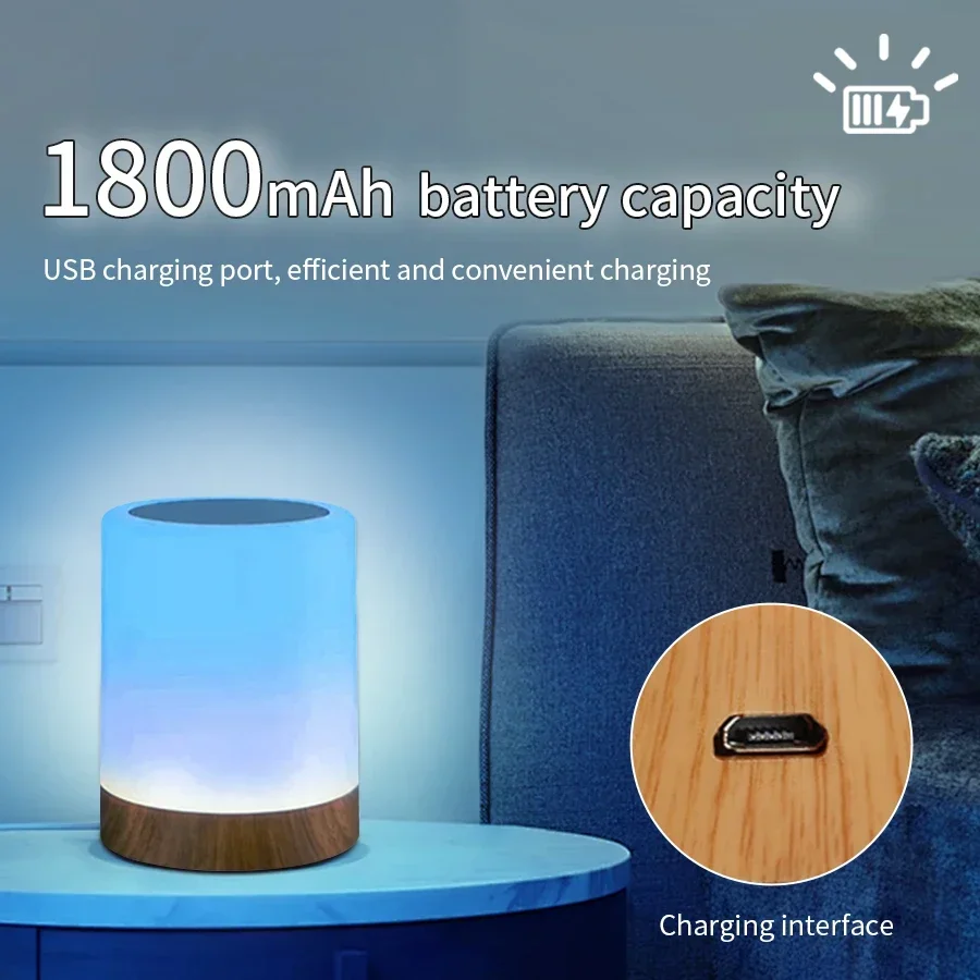 Creative LED Night Light 13 Colors RGB Dimmable Rechargeable Remote Control Touch Table Lamp Portable Bedroom Bedside Night Lamp