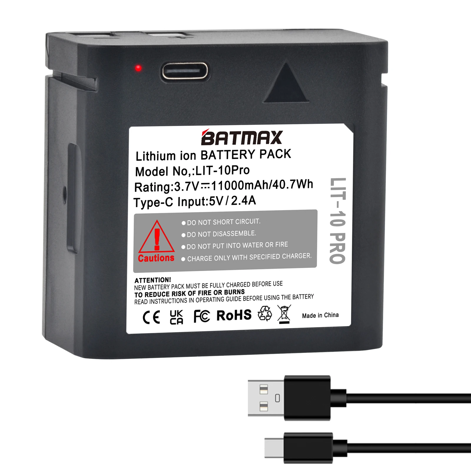 

Batmax LIT-10 LIT 10 Battery for SPYPOINT LM2/LINK MICRO/CELL- LINK series (Includes Type-C Cable)