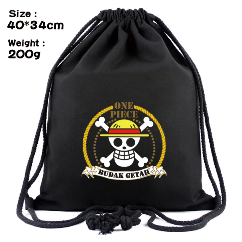 2026 new best-selling One Piece backpack cartoon Luffy Sauron drawstring pocket Oxford cloth backpack storage bag  anime figure