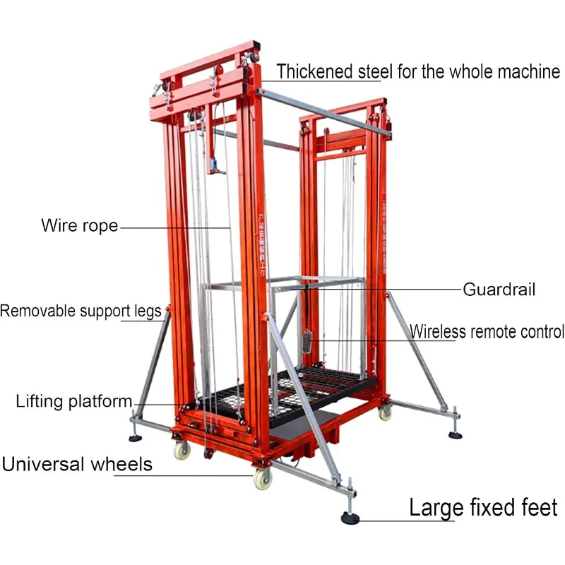 Electric Scaffolding Lifts with Remote Control for Changing Lights Painting Roof Repairs and Tree Construction(Rise Height 1.5m)