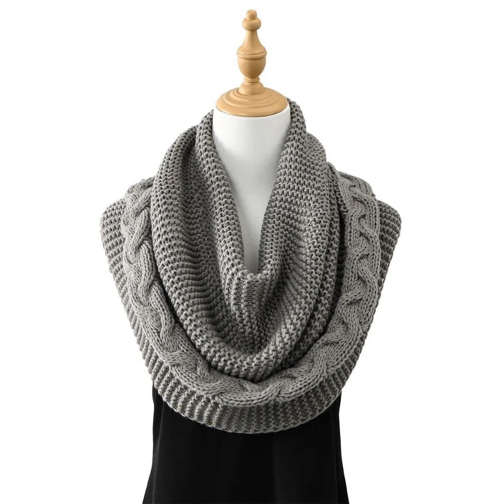 Fashion Soft Women's Knit Scarf Warm Thickened Hooded Scarf Windproof Leisure Circle Neck Scarf Winter Wear