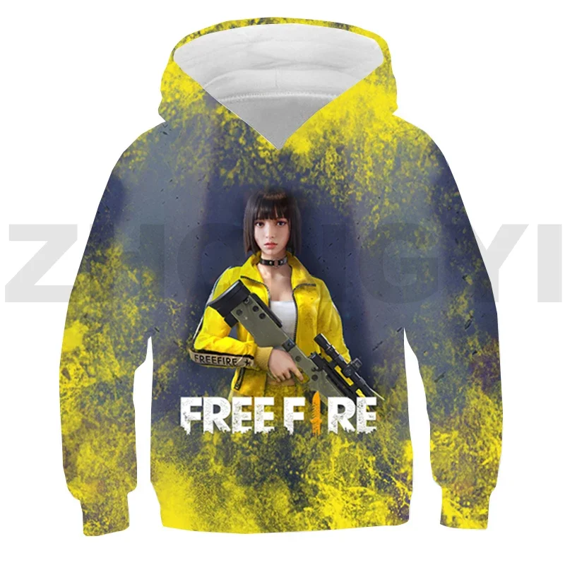 3D Printed Free Fire Garena Hoodie Game Gun Clothes Men Oversized Sweatshirt Boys Kids Harajuku Tracksuit Japanese Streetwear