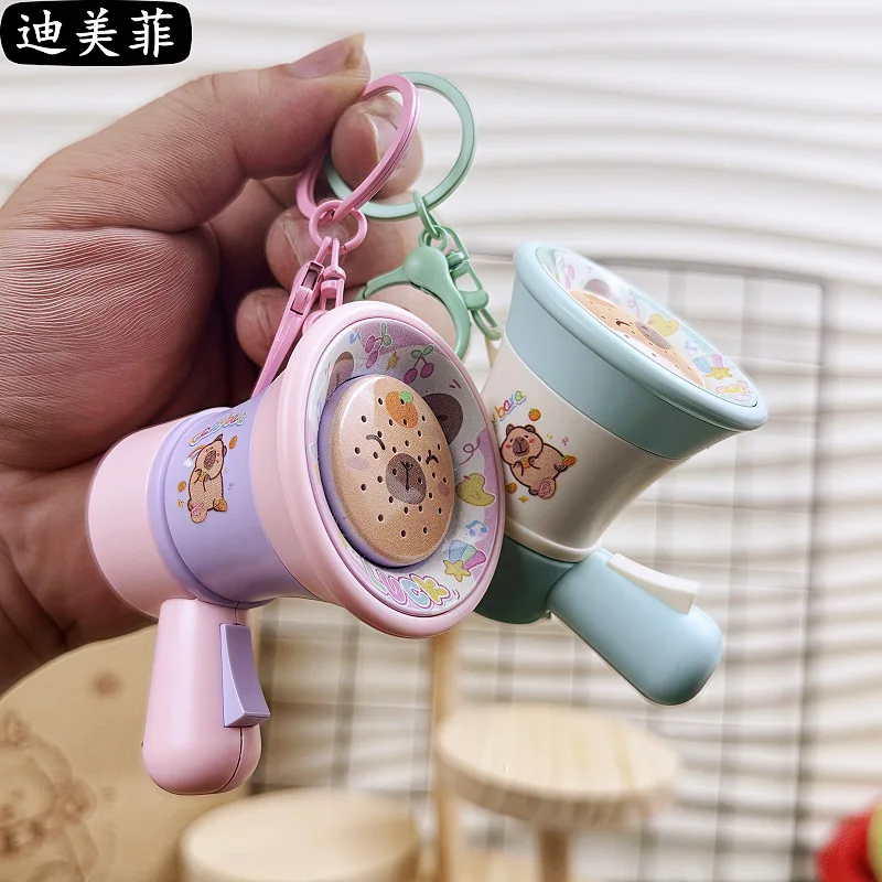 Cartoon Voice Changer Funny Small Speaker Quirky Music Toy Keychain Pendant