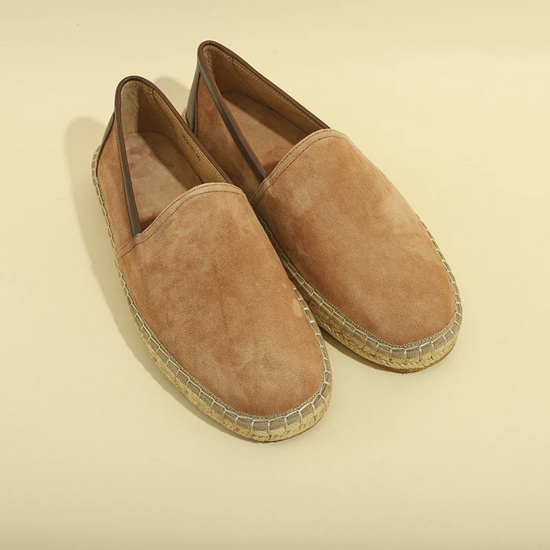 Рыбацкая обувь ручной работы на плоской подошве из овчины, мужские лоферы, мягкая удобная обувь для вождения