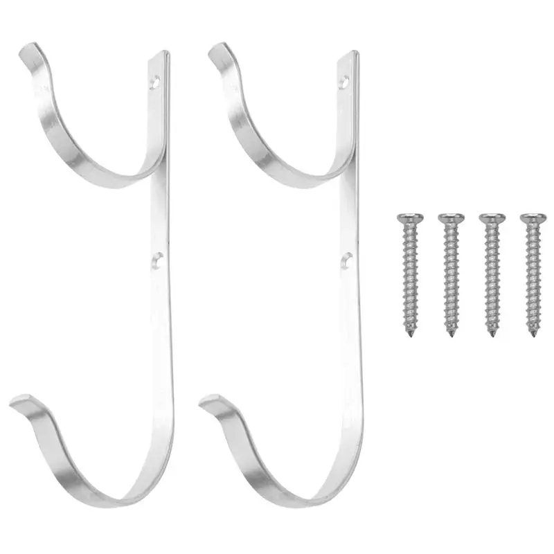 -November Pool Pole Hanger Premium 2Pcs Aluminium Holder Set, Perfect Hooks For Telescopic Poles, Skimmers, Leaf Rakes, Nets, Br