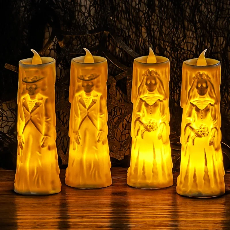 1/6pcs Halloween LED Candle Light decorazione per feste luce notturna senza fiamma luci notturne Creative a batteria decorazioni per Festival