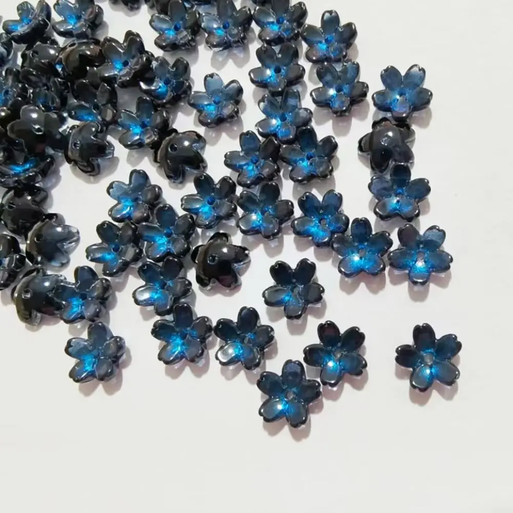 100 шт., градиентные цвета, восточные вишневые бусины, ручная работа, 3D мини-разделитель Сакура, свободные бусины, каваи, прозрачные