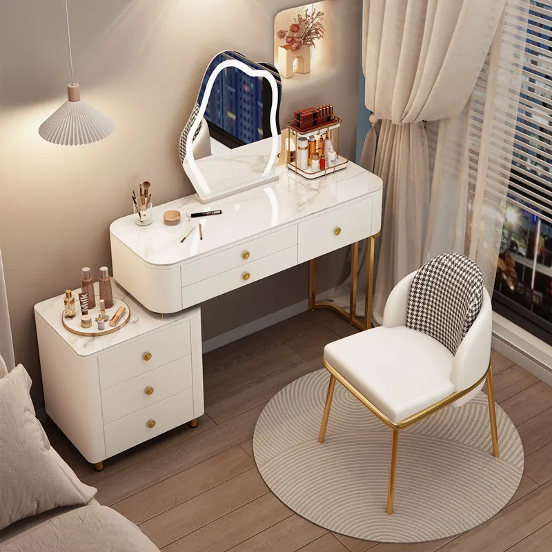 

Modern Girls Vanity Table Makeup Drawer Nordic Mirror Vanity Table Storage Dresser Peinadora Tocador Mujer Bedroom Furniture