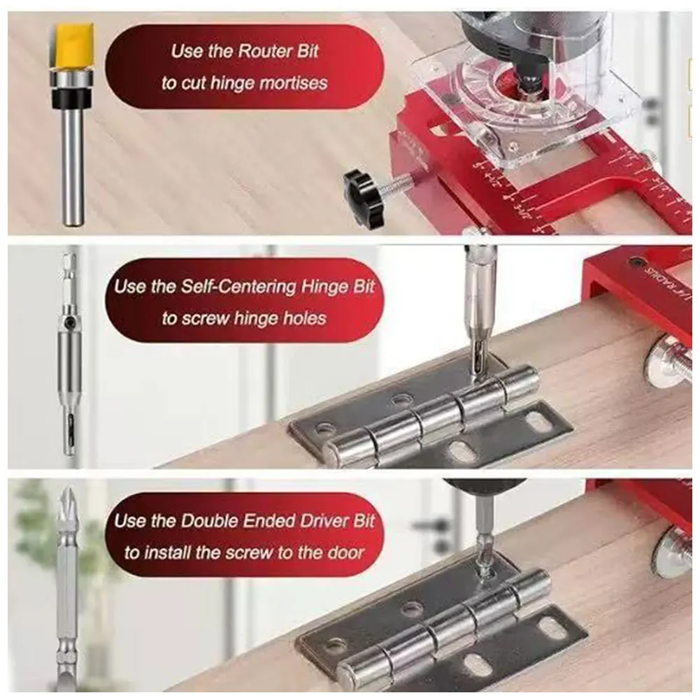 Door Hinge Cut Out Tool For Door Cabinet Hinge Multifunctional Easy Installation Hinge Installation Kit Professional Carpentry