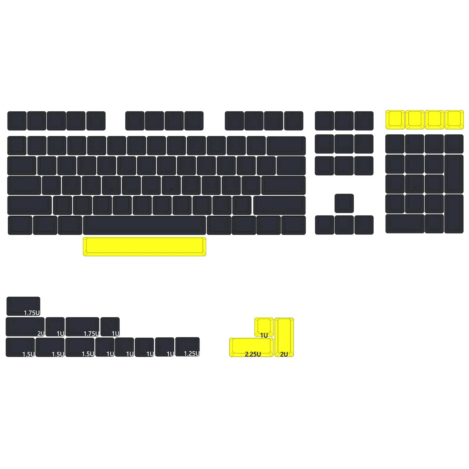 

Gentleman Set Blank Set Dary Grey and Yellow Set XDA V2 Profile For Mechanical Keyboard BM60 XD64 BM65 BM68 XD87 CSTC75 CSTC40