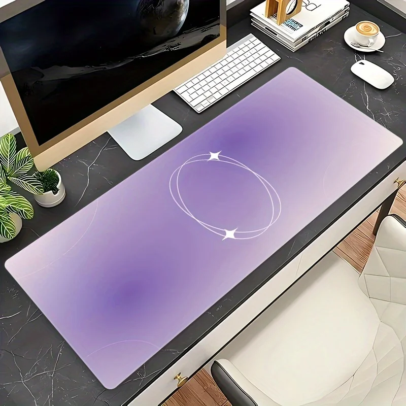 

Purple mousepad with HD printing, durable sewn edges and anti-slip rubber base is suitable for office use, gaming and study