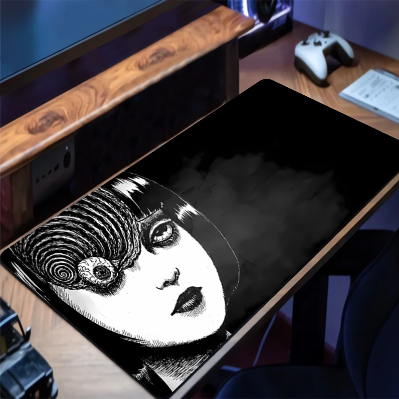 Mousepad J-junji Ito Computer Game Mouse Pad Gaming Accessories Large Non-Slip Printing Deskmat Keyboard Pad PC carpet Mousepad