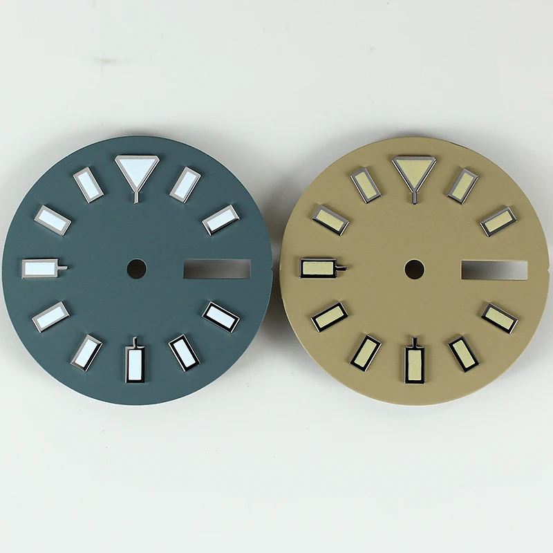 28.5mm Watch Dial nh36 day date C3 Luminous dial For nh36 Automatic Mechanical Movement Modified Tuna Canned Watch Accessories
