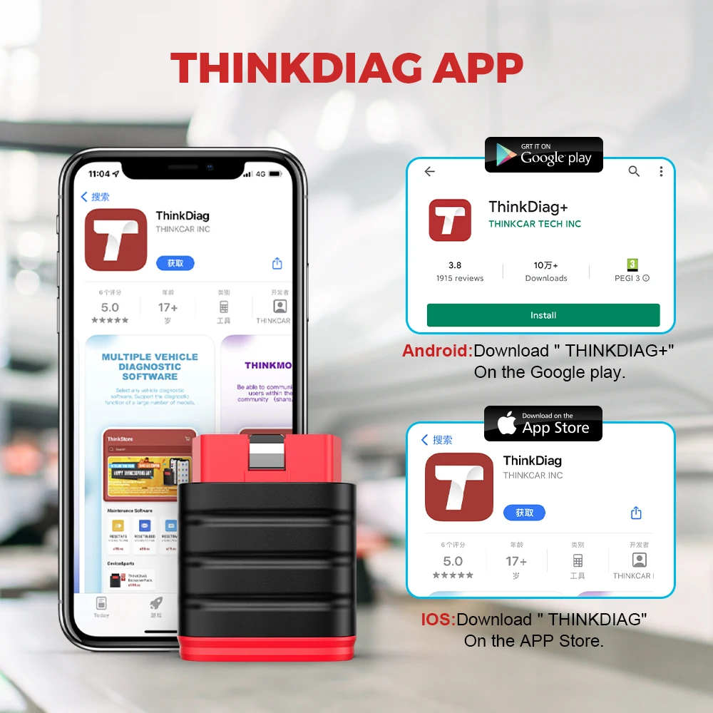 THINKCAR-Outil de Diagnostic Automobile THINKSAFE OBD2, Scanner Tout Système, Tout Fait Libre d'Huile ABS EPB, Réinitialisation OBD 2, PK Thinkdiag