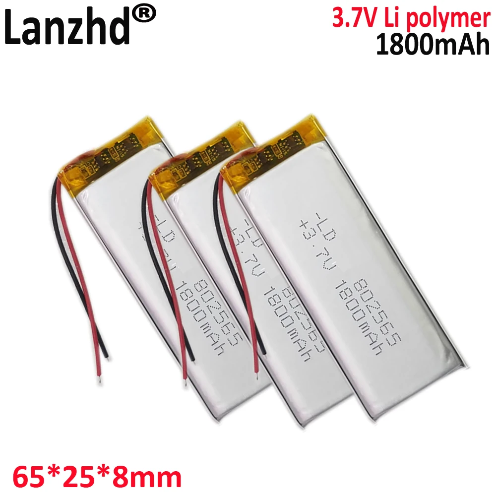 Li-ion 3.7V For Magic Tooth M3 Li-ion battery for TOY POWER BANK GPS mp4 battery 1800mAh 802565 842564 852565 852665 102565