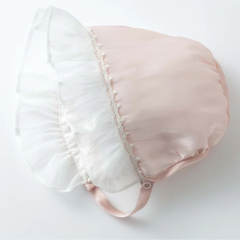 Conjuntos de 2 piezas de ropa para niñas recién nacidas, peleles coreanos de manga larga de malla de algodón con lazo, monos + sombrero, artículos para bebés BC318