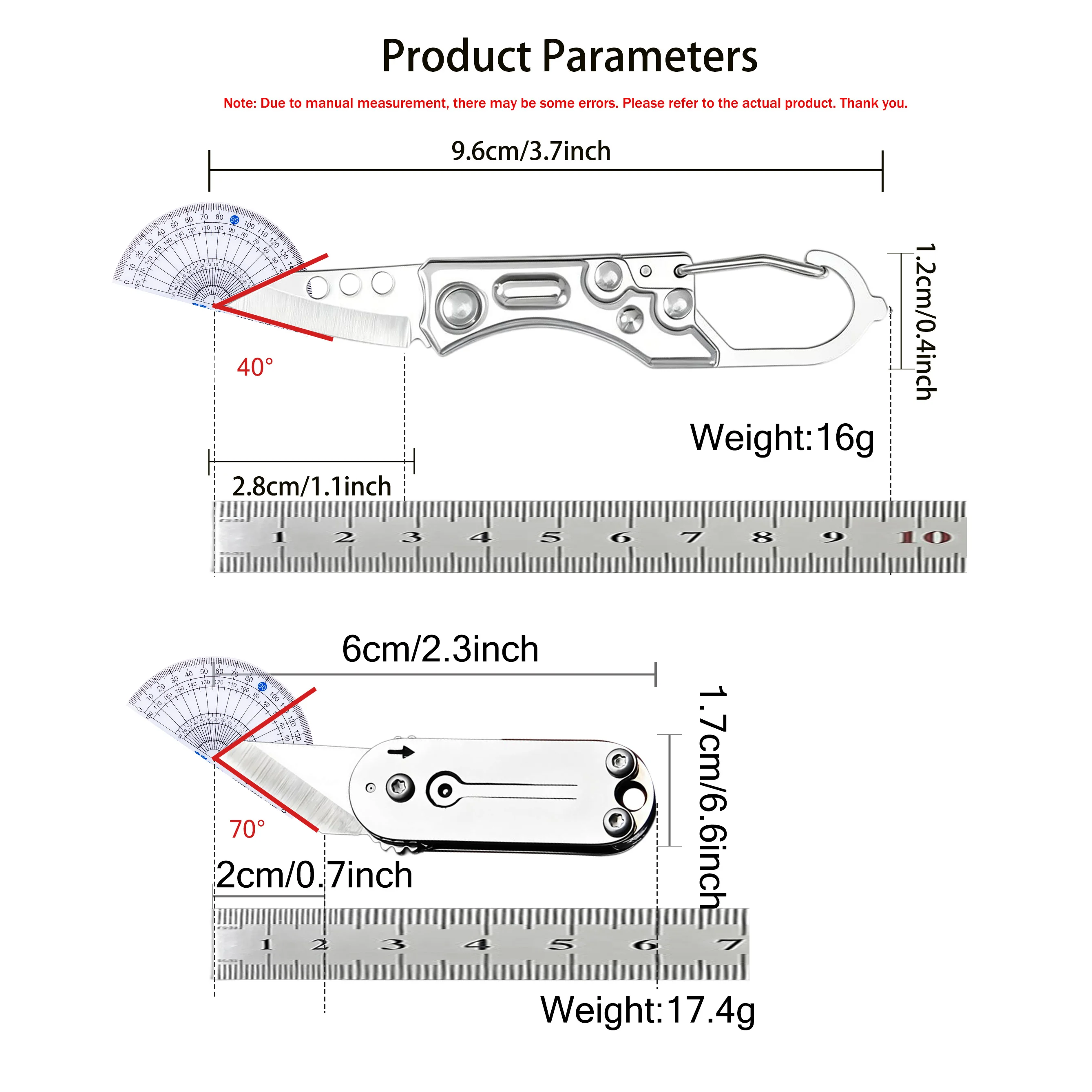 2PCS,Mini Folding Utility Knife Portable Paper Craft Cutting Knife Everyday Carry Package Opening Knife Keychain Box Cutter