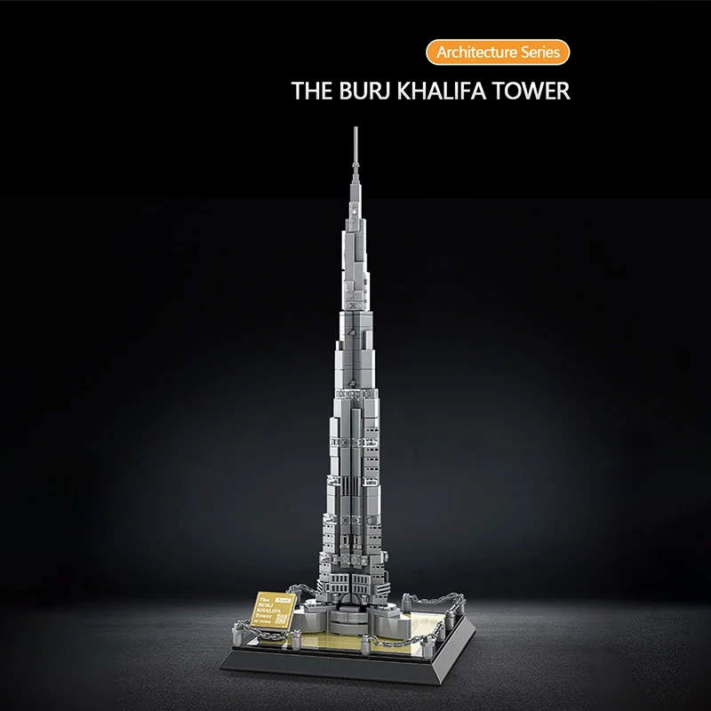 580Pcs Bricks World Architeture Designer 1/20 Burj Khalifa Tower Model Building Blocks/Education Toy For Kids Adult Boy Gifts