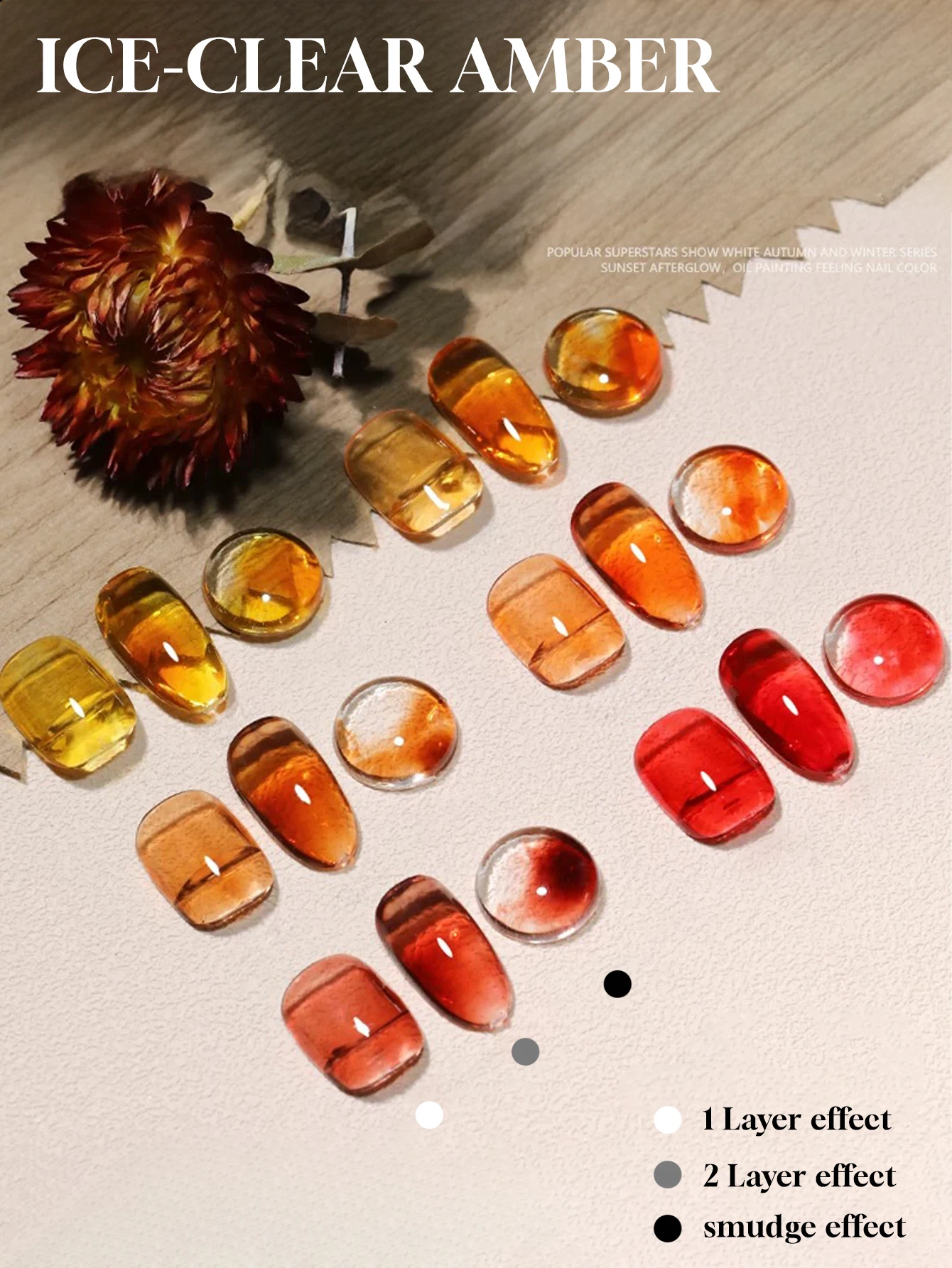 

1/12PCS 2025 New Autumn and Winter Artistic Caramel Pumpkin Aurora Amber Burgundy Gel Nail Polish Manicure Salon Supplies
