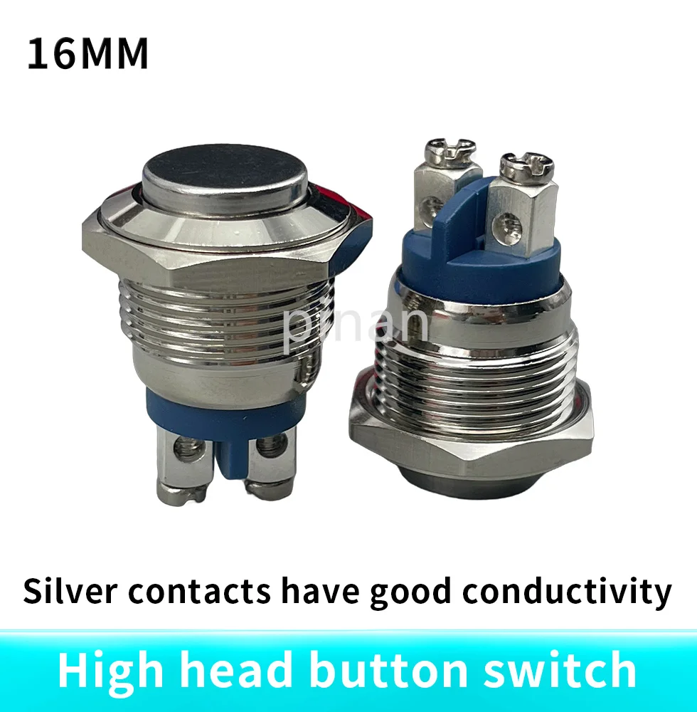 16mm Start Horn Button Momentary Stainless Steel Metal Push Button Switch