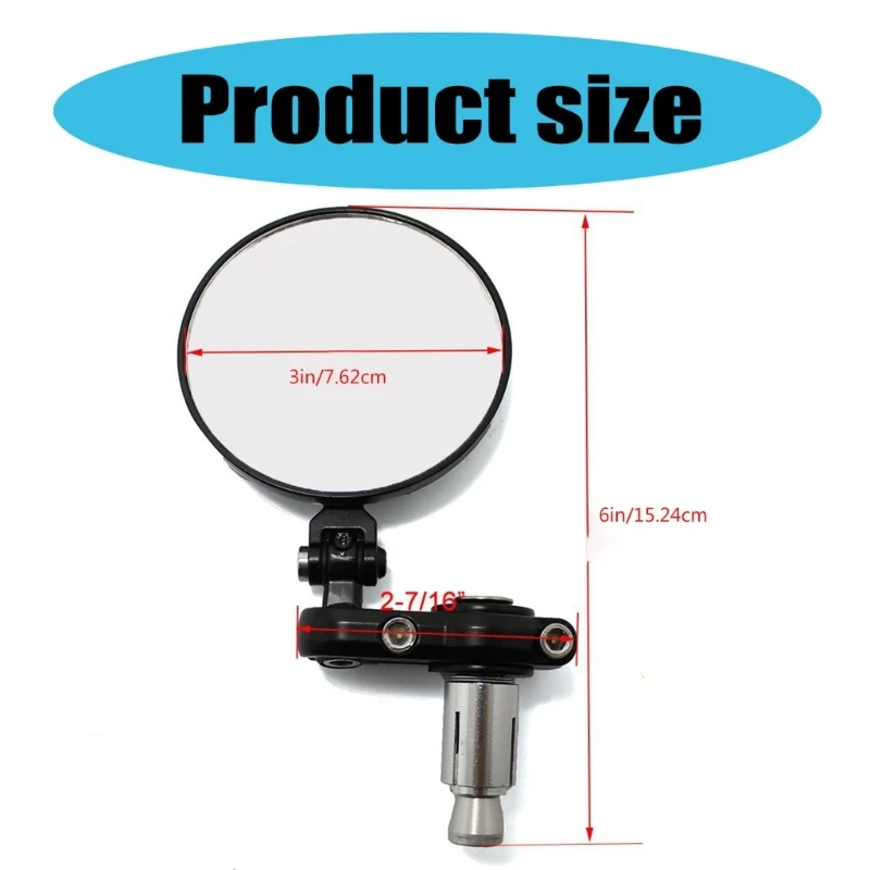 مرايا مستديرة قابلة للطي مقاس 3 بوصات زوج مرايا جانبية مستديرة قابلة للطي لمقود 20 مم #6