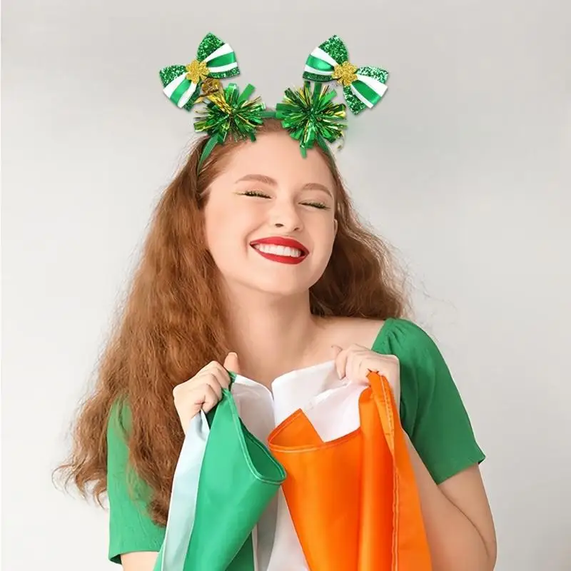 39BD Stpatricks Day Hairhoop para Celebração Irish Nacional Celebração Ponto Pó Pó para Festival Festival Festival