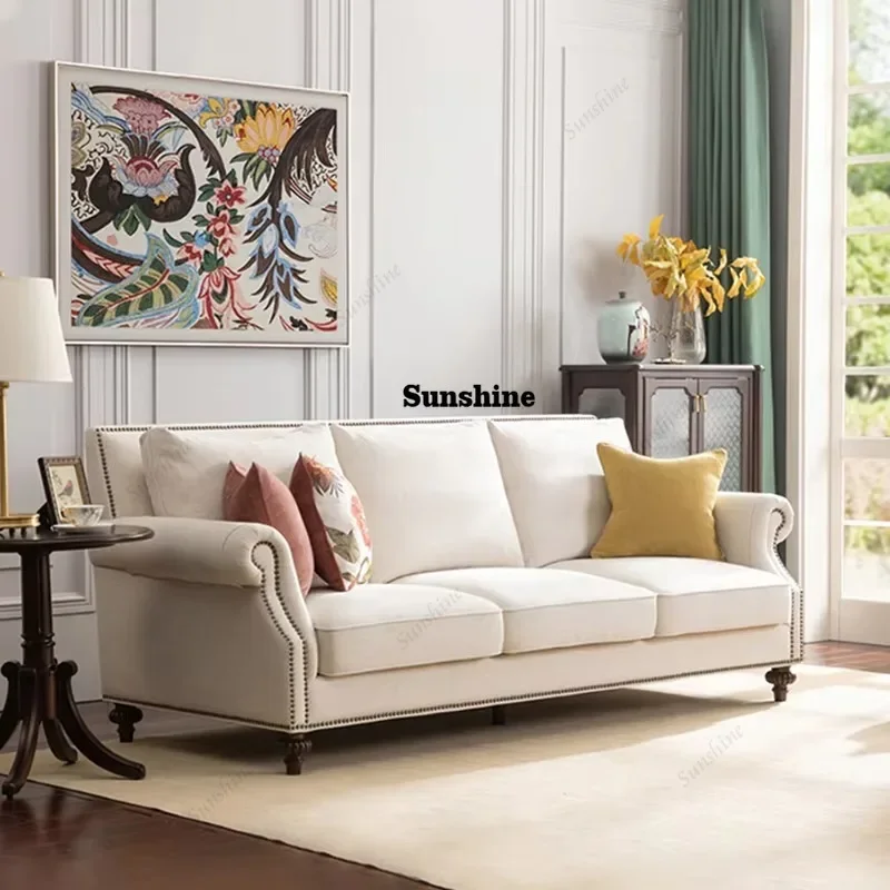 Vintage Nordisches Einfaches Sofa Modernes Luxuriöses Weiches Polstersofa Plüsch-Chaiselongue Muebles Para Salas Modernos Wohnmöbel TJ