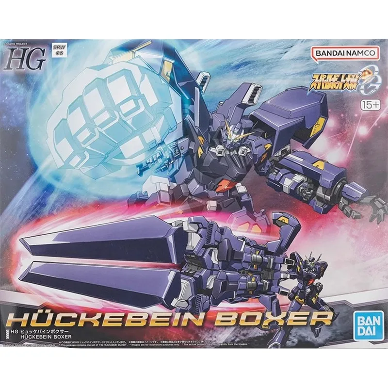 Original Genuine Bandai Anime Super Robot Wars Huckebein Boxer HG Assembly Model Toys Action Figure Gifts Collectible Ornaments