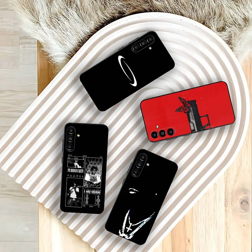 

O-Opium SINGER Playboi Carti Phone Case For Samsung Galaxy A73,31,32,72,41,53,52,71,22,5G,Note,J7,8,9 Soft Black Cover