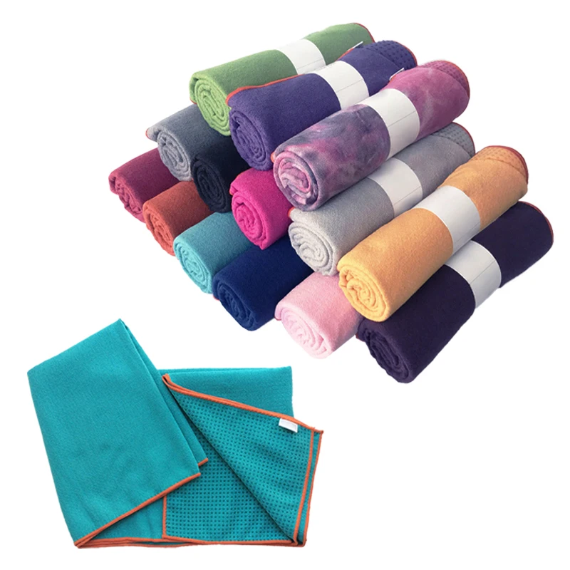 Sweat-Absorbent Yoga Mat Towel Foldable Non-Slip Pilates Workout Towel