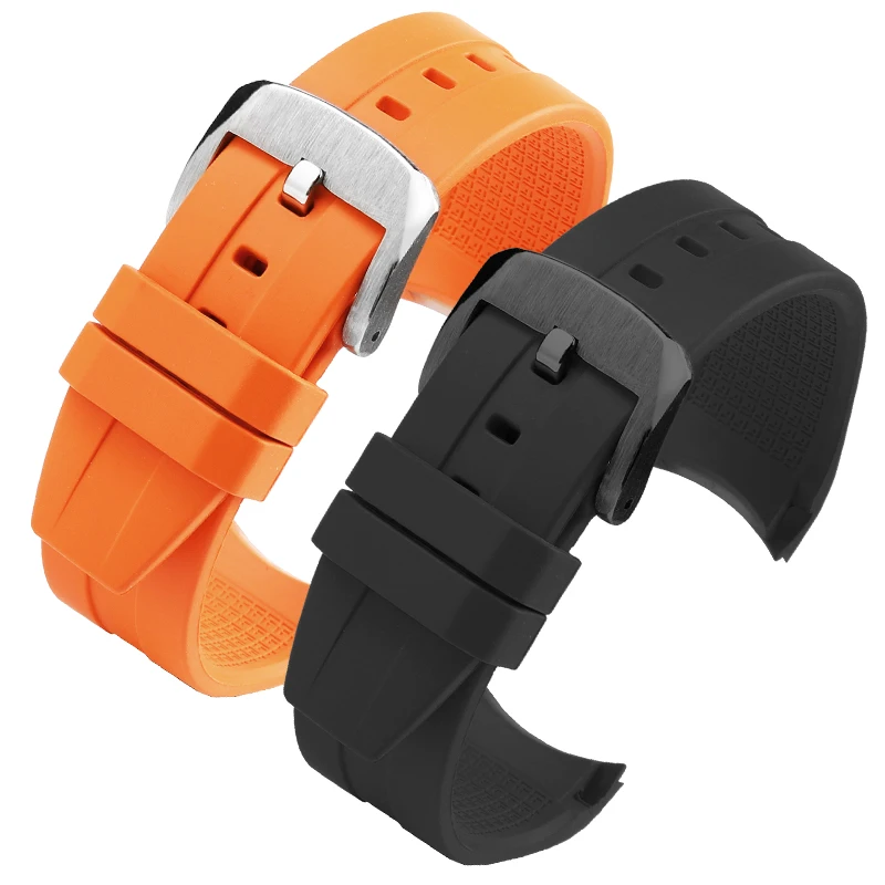 21mm 22mm Rubber Watchband For Tissot 1853 Starfish Diving T120 Curved End Silicone Strap T120417A Series Wrist Bracelet Male